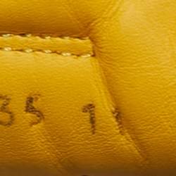 Pre Owned Fendi Black/Yellow Leather Monster Eyes Studded Low Top Sneakers Size 45