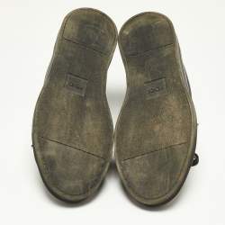 Pre Owned Fendi Black/Yellow Leather Monster Eye Low Top Sneakers Size 41