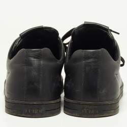 Pre Owned Fendi Black/Yellow Leather Monster Eye Low Top Sneakers Size 41