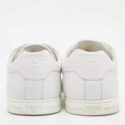 Fendi White Leather Lace Up Sneakers Size 43.5