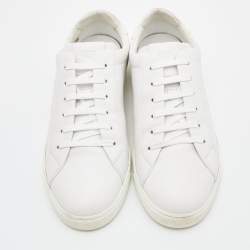 Fendi White Leather Lace Up Sneakers Size 43.5