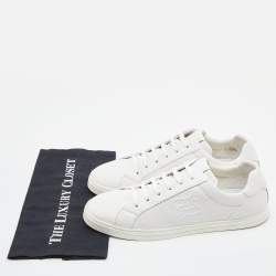 Fendi White Leather Lace Up Sneakers Size 43.5