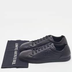 Fendi Black Leather Low Top Sneakers Size 43