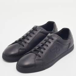 Fendi Black Leather Low Top Sneakers Size 43