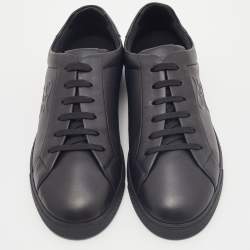Fendi Black Leather Low Top Sneakers Size 43
