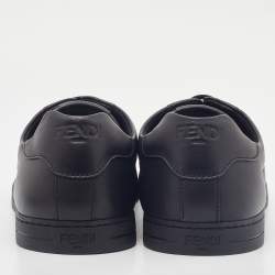 Fendi Black Leather Low Top Sneakers Size 43