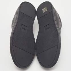 Fendi Black Leather Low Top Sneakers Size 43