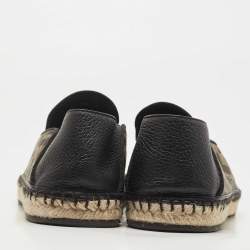Pre Owned Fendi Brown/Black Zucca Canvas And Leather Espadrilles Size 42