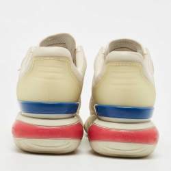 Fendi Cream Leather Fendi Fila Mania Logo Low Top Sneakers Size 42