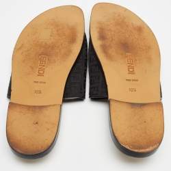 Fendi Black Zucca Canvas Slides Size 44.5 