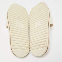Fendi Cream Rubber Embossed Logo Slides Size 45