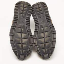 Fendi Black Mesh and Camouflage Leather Low Top Sneakers Size 42