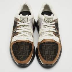 Fendi Multicolor Mesh and Leather Forever Fendi Low Top Sneakers Size 41