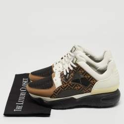 Fendi Multicolor Mesh and Leather Forever Fendi Low Top Sneakers Size 41