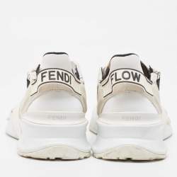Fendi White Mesh and Suede Flow Sneakers Size 40