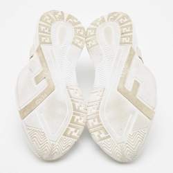 Fendi White Mesh and Suede Flow Sneakers Size 40