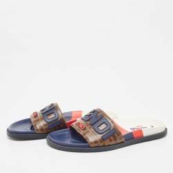 Fendi x Fila Mania Brown FF Logo Coated Canvas Logo Applique Flats Size 41