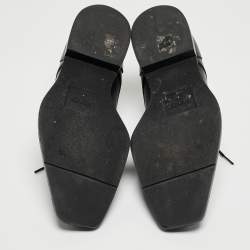 Pre Owned Fendi Black Leather FF Karligraphy Lace Up Derby Size 41.5