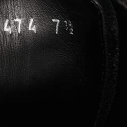 Pre Owned Fendi Black Leather FF Karligraphy Lace Up Derby Size 41.5