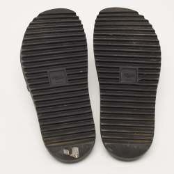 Fendi Black Rubber Embossed FF Logo Slides Size 46