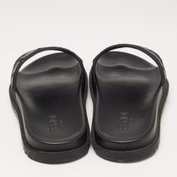 Fendi Black Rubber Embossed FF Logo Slides Size 46