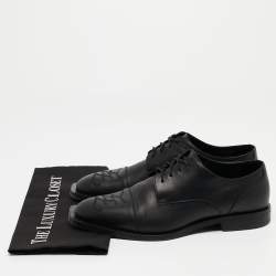 Pre Owned Fendi Black Leather Lace Up Derby Size 42