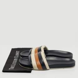 Pre Owned Fendi Multicolor Quilted Leather Flat Slides Size 42