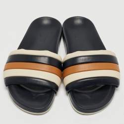Pre Owned Fendi Multicolor Quilted Leather Flat Slides Size 42