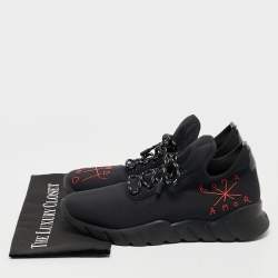 Fendi Black Neoprene Fiend Low Top Sneakers Size 41.5