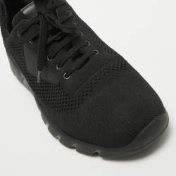 Fendi Black Mesh Lace Up Sneakers Size 43