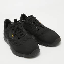 Fendi Black Mesh Lace Up Sneakers Size 43