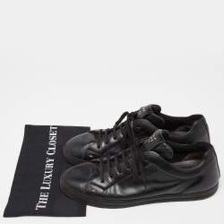 Fendi Black Leather Lace Up Sneakers Size 43