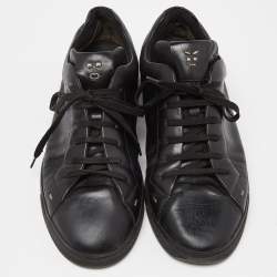 Fendi Black Leather Lace Up Sneakers Size 43