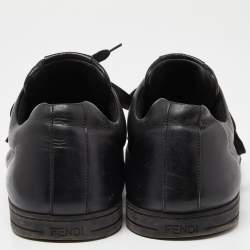 Fendi Black Leather Lace Up Sneakers Size 43