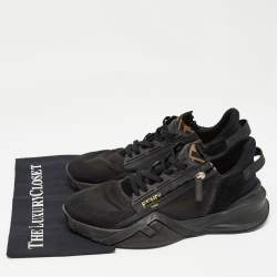 Pre Owned Fendi Black Nylon and Fabric Low Top Sneakers Size 43