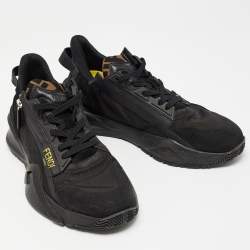 Pre Owned Fendi Black Nylon and Fabric Low Top Sneakers Size 43