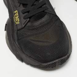 Pre Owned Fendi Black Nylon and Fabric Low Top Sneakers Size 43