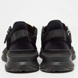 Pre Owned Fendi Black Nylon and Fabric Low Top Sneakers Size 43