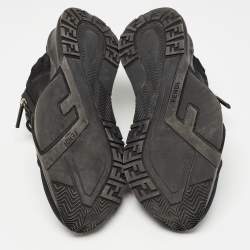 Pre Owned Fendi Black Nylon and Fabric Low Top Sneakers Size 43