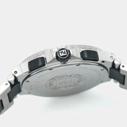 Pre Owned Fendi Silver Dial Two-tone Stainless Steel Rubber 4800G Chronograph Men's Wristwatch 43 mm