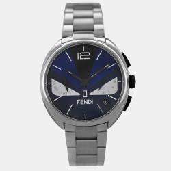 Pre Owned Fendi Momento Bugs F215013500 Quartz Stainless Steel Men's Wristwatch 40 mm