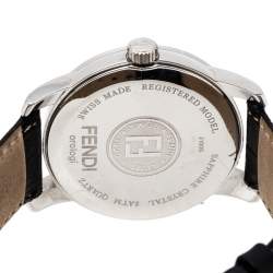 Pre Owned Fendi White Stainless Steel Orologi 2100G Men's Wristwatch 36 mm