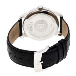 Pre Owned Fendi White Stainless Steel Orologi 2100G Men's Wristwatch 36 mm
