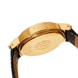 Pre Owned ساعة يد رجالية فندي أورولوغي 4500جي كرونوغراف جلد ستانلس ستيل مطلية ذهب سوداء 39 مم