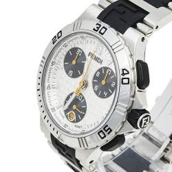 Pre Owned ساعة يد رجالية فندي كرونوغراف M4800 ستانلس ستيل فضية 38 مم 