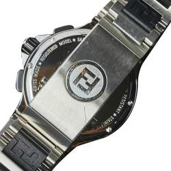 Pre Owned ساعة يد رجالية فندي كرونوغراف M4800 ستانلس ستيل فضية 38 مم 