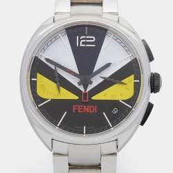Pre Owned Fendi Multicolor Stainless Steel Momento Bugs 21200G Men's Wristwatch 40 mm