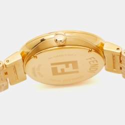 Fendi Champagne Gold Plated Stainless Steel Forever F105061101 Men's Wristwatch 39 mm 