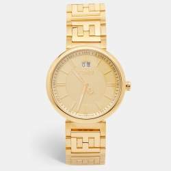 Fendi Champagne Gold Plated Stainless Steel Forever F105061101 Men's Wristwatch 39 mm 