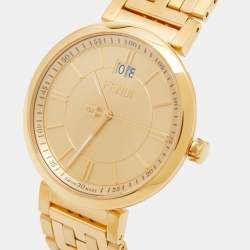 Fendi Champagne Gold Plated Stainless Steel Forever F105061101 Men's Wristwatch 39 mm 